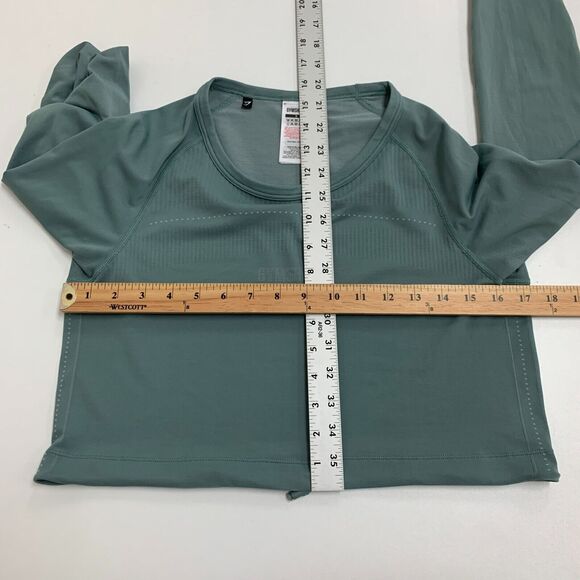 Gymshark Breeze Crop Shirt Womens S Small Fog Long Sleeve Lightweight Bungee Hem - Picture 6 of 11
